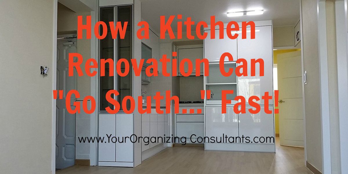 an empty kitchen with text that reads, how a kitchen renovation can go south fast