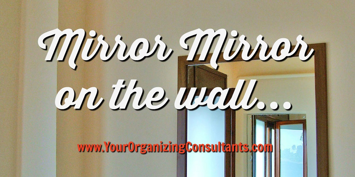 a mirror on the wall reflecting into another mirror with text that reads, mirror mirror on the wall...