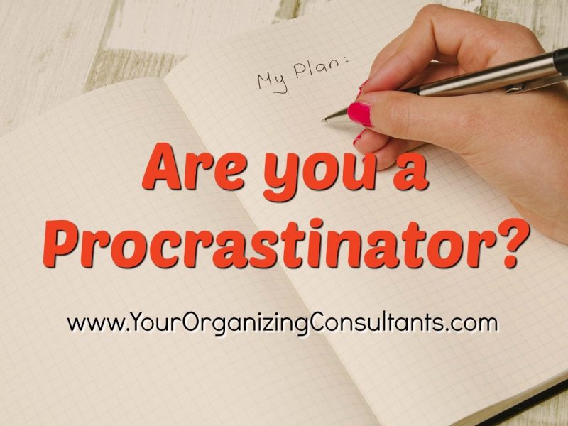 someone writing in a notebook with text that reads, are you a procrastinator