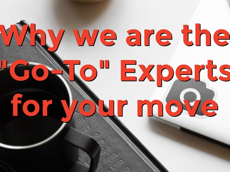 a table surface with a book, coffee cup and phone with text that reads, why we are the go-to experts for your move